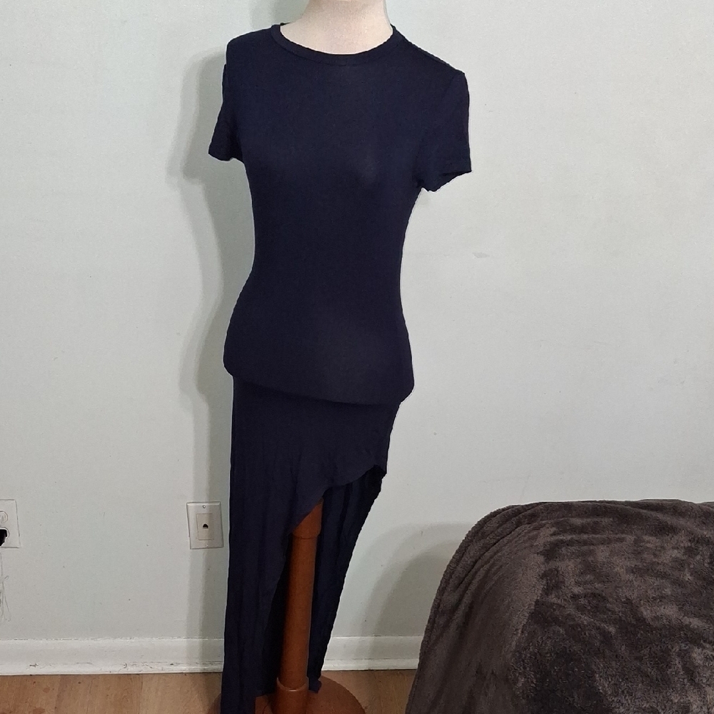 SHEIN/ Short Sleeve Navy Blue Maxi Dress- W Sz 2